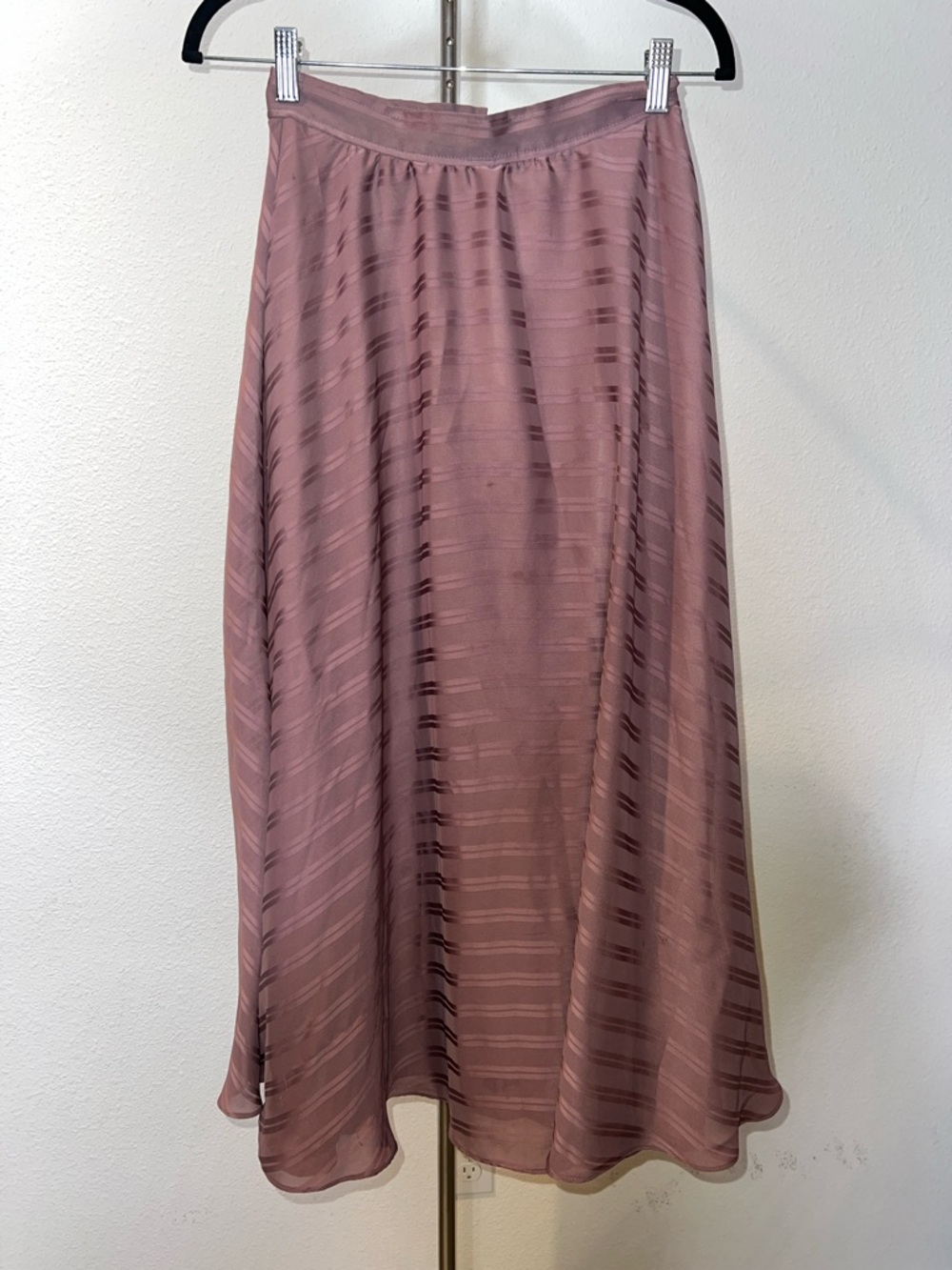I. Peri Women's Vintage Dusty Rose Midi A-Line Skirt